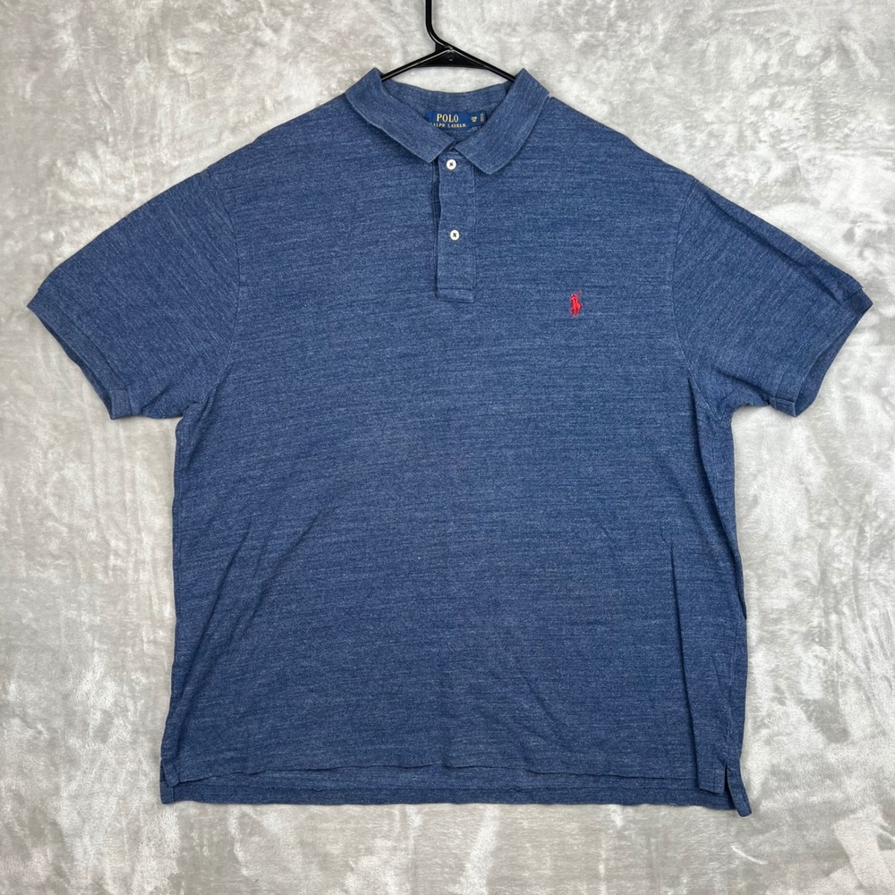 Polo‎ Ralph Lauren Mens 2XB Big Blue Polo Shirt Short Sleeve 100% Cotton